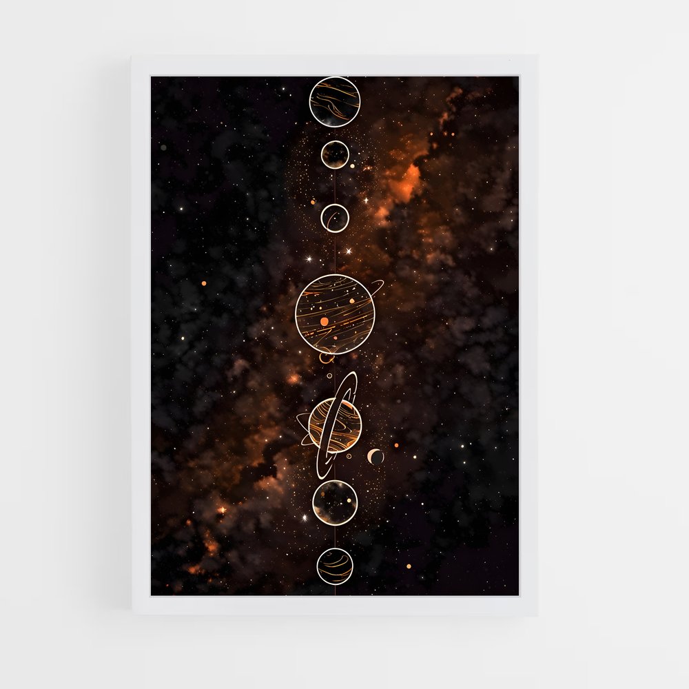 Poster Harmonie Astrale – affiche Système solaire (vue 3)